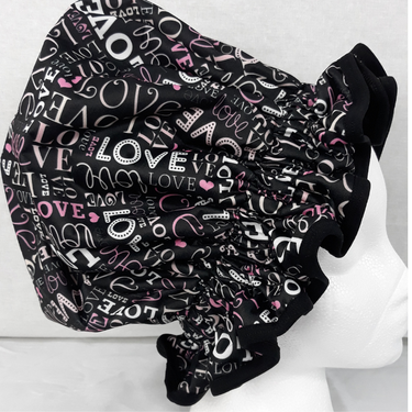 HiDry Love design shower cap - washable lined hair protection with decorative pattern, perfect for maintaining hairstyles during bathing